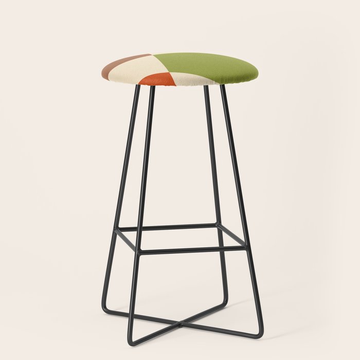 Abstract Mid-century Retro Earthy Shapes Stool Gallery Image 1