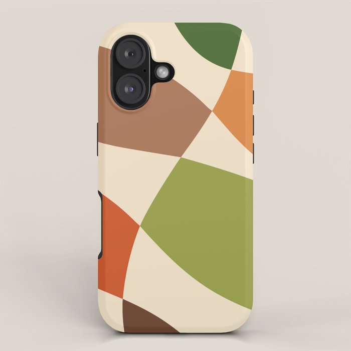 Abstract Mid-century Retro Earthy Shapes iPhone Case Gallery Image 1