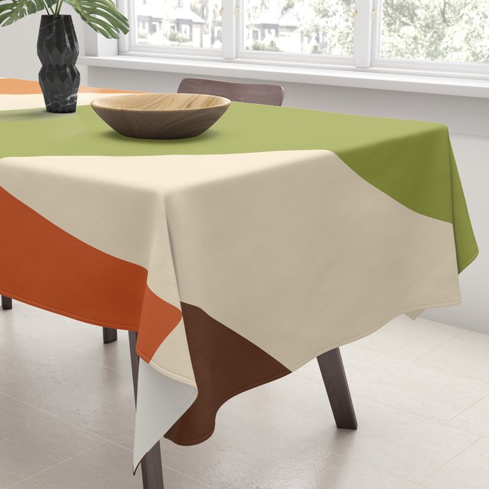 Abstract Mid-century Retro Earthy Shapes Tablecloth Gallery Image 3