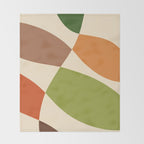 Abstract Mid-century Retro Earthy Shapes Throw Blanket Gallery Image 2