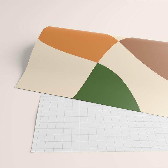 Abstract Mid-century Retro Earthy Shapes Wrapping Paper Gallery Image 2