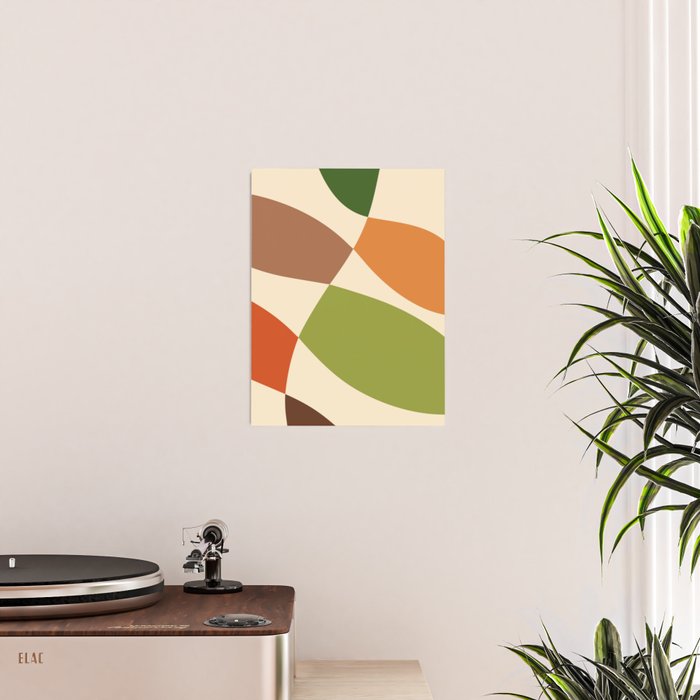 Abstract Mid-century Retro Earthy Shapes Poster Gallery Image 2
