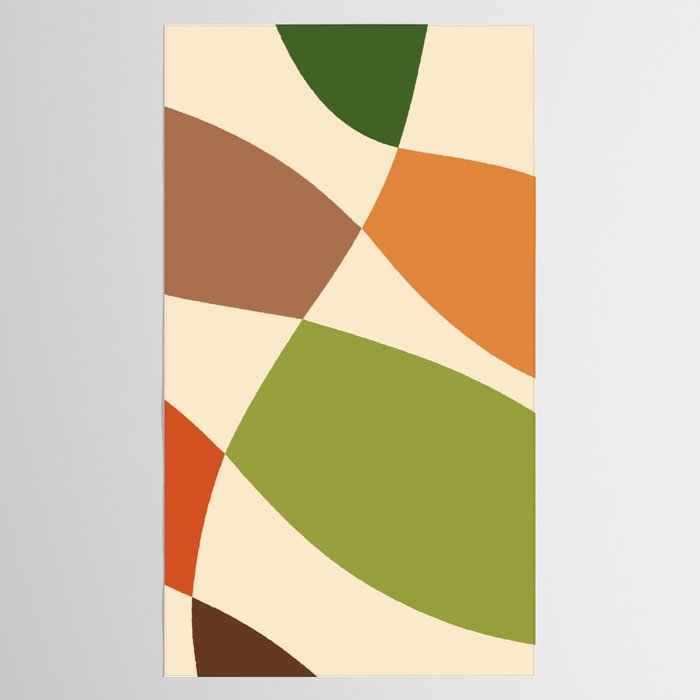 Abstract Mid-century Retro Earthy Shapes Tablecloth Gallery Image 2