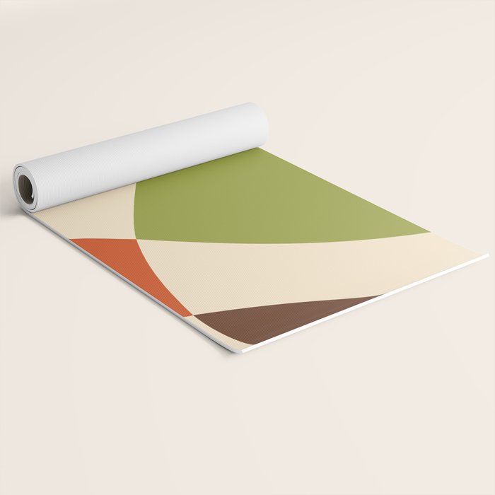 Abstract Mid-century Retro Earthy Shapes Yoga Mat Gallery Image 2