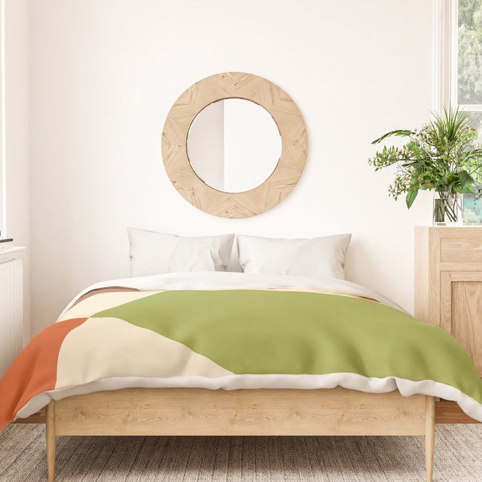 Abstract Mid-century Retro Earthy Shapes Duvet Cover Gallery Image 3