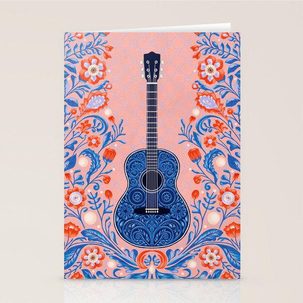 Guitar in Bloom Stationery Card Gallery Image 1