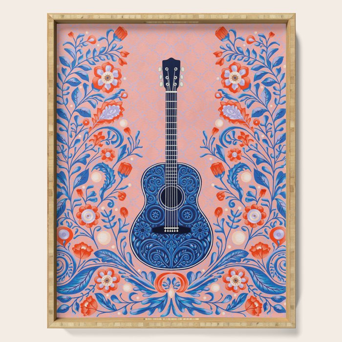 Guitar in Bloom Serving Tray Gallery Image 1