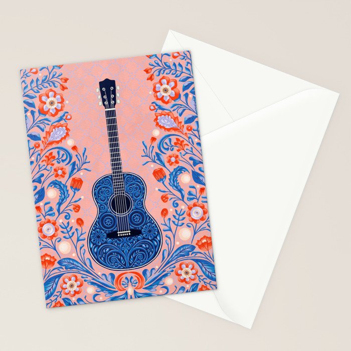Guitar in Bloom Stationery Card Gallery Image 2
