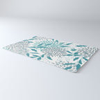 Floral Leaves and Blooms, Teal and Gray Rug Gallery Image 3