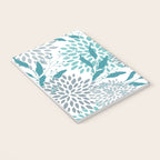 Floral Leaves and Blooms, Teal and Gray Notebook Gallery Image 3