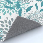 Floral Leaves and Blooms, Teal and Gray Rug Gallery Image 4