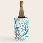 Floral Leaves and Blooms, Teal and Gray Wine Chiller Gallery Image 2