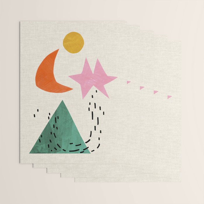 Orange Moon Mountain Wrapping Paper Gallery Image 3