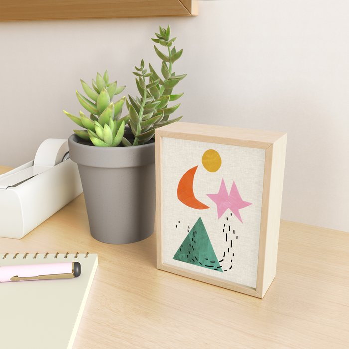 Orange Moon Mountain Mini Art Print Gallery Image 2