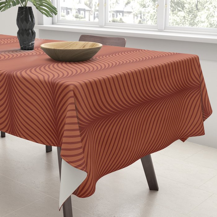 Elysian VI Red Terracotta Tablecloth Gallery Image 3