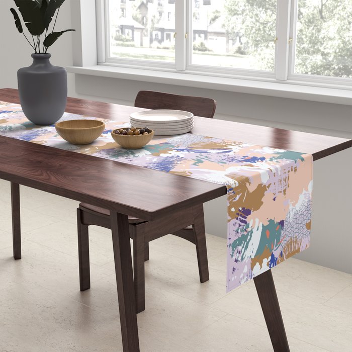 Abstract brush stroke madness Table Runner Gallery Image 2