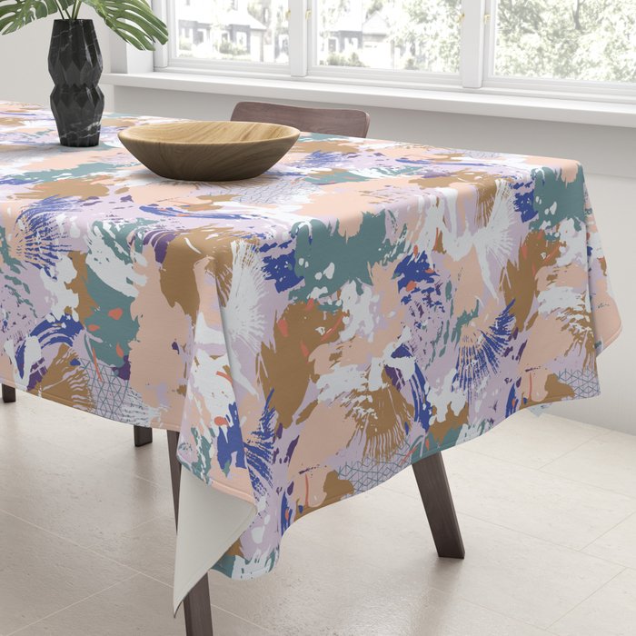 Abstract brush stroke madness Tablecloth Gallery Image 3