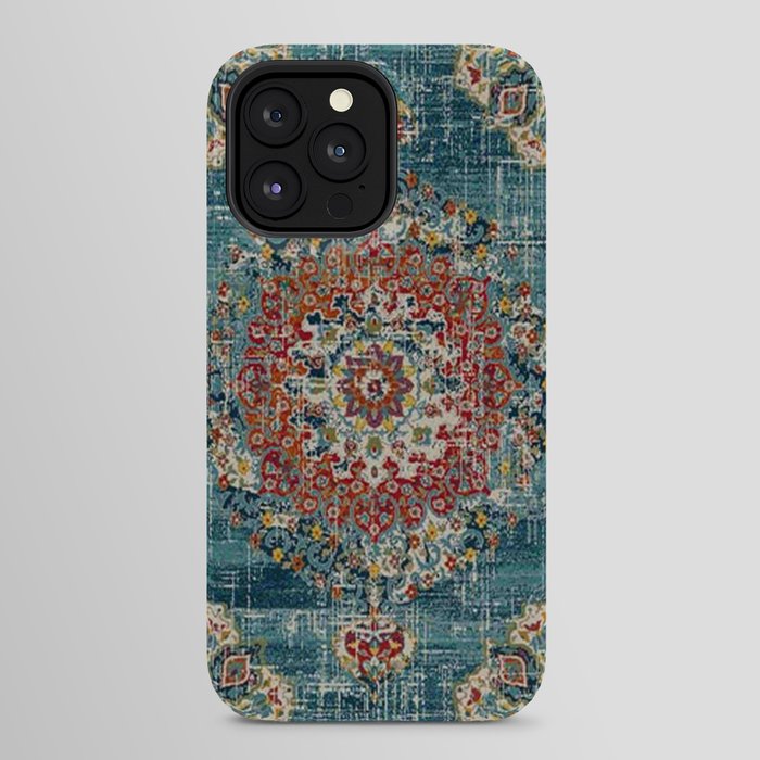 Antique oriental blue and orange carpet iPhone Case Gallery Image 24