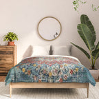 Antique oriental blue and orange carpet Comforter Gallery Image 3