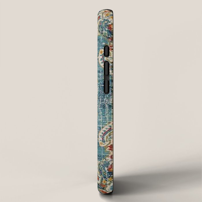 Antique oriental blue and orange carpet iPhone Case Gallery Image 2