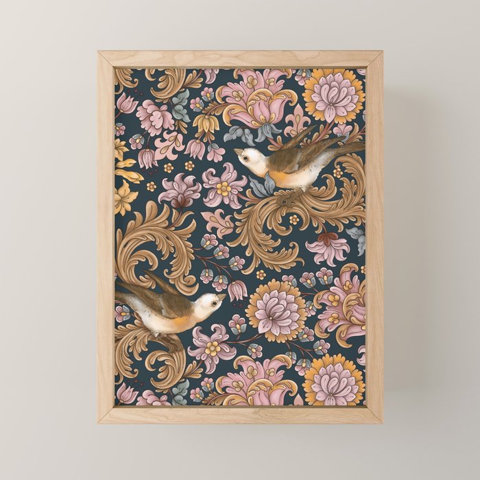 Ornate Bird Garden Mini Art Print Gallery Image 1