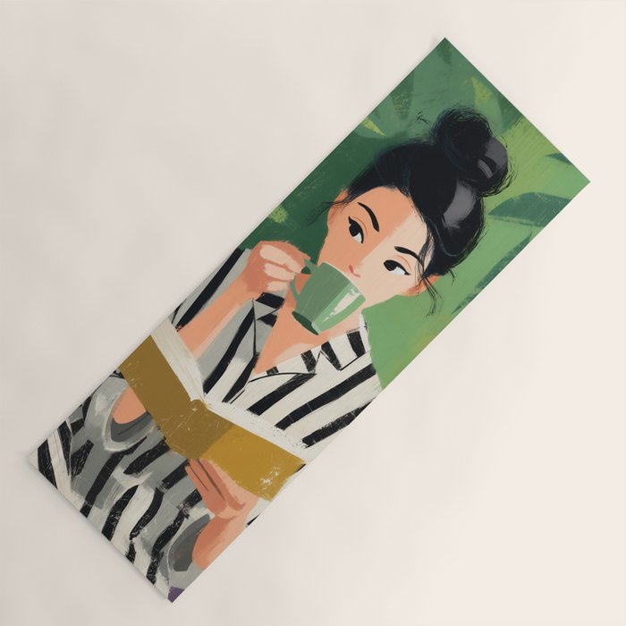 Morning Muse in Stripes Yoga Mat Gallery Image 1