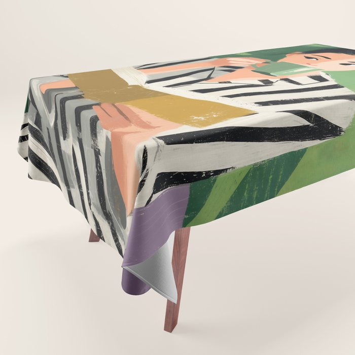 Morning Muse in Stripes Tablecloth Gallery Image 1