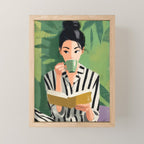 Morning Muse in Stripes Mini Art Print Gallery Image 1