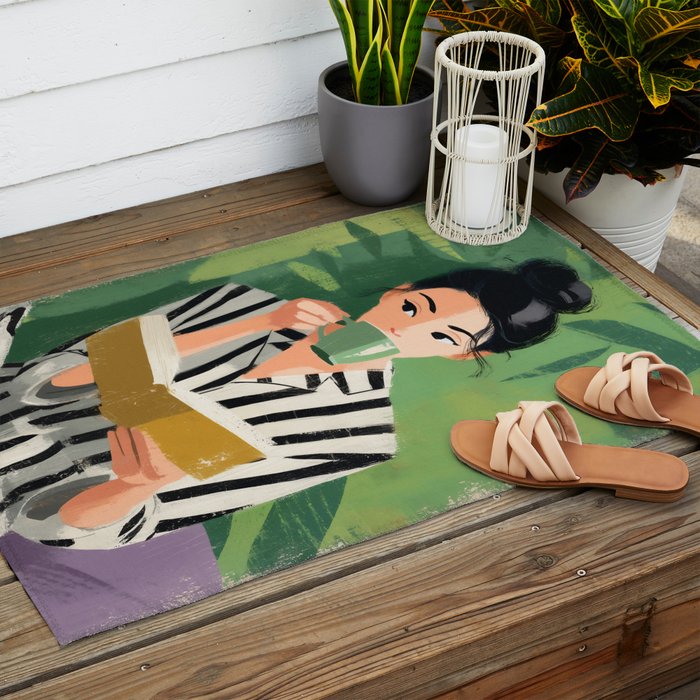 Morning Muse in Stripes Outdoor Rug Gallery Image 2