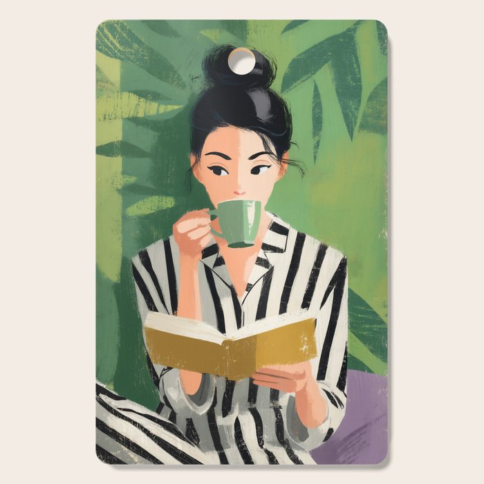 Morning Muse in Stripes Cutting Board Gallery Image 1