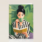 Morning Muse in Stripes Stationery Card Gallery Image 2