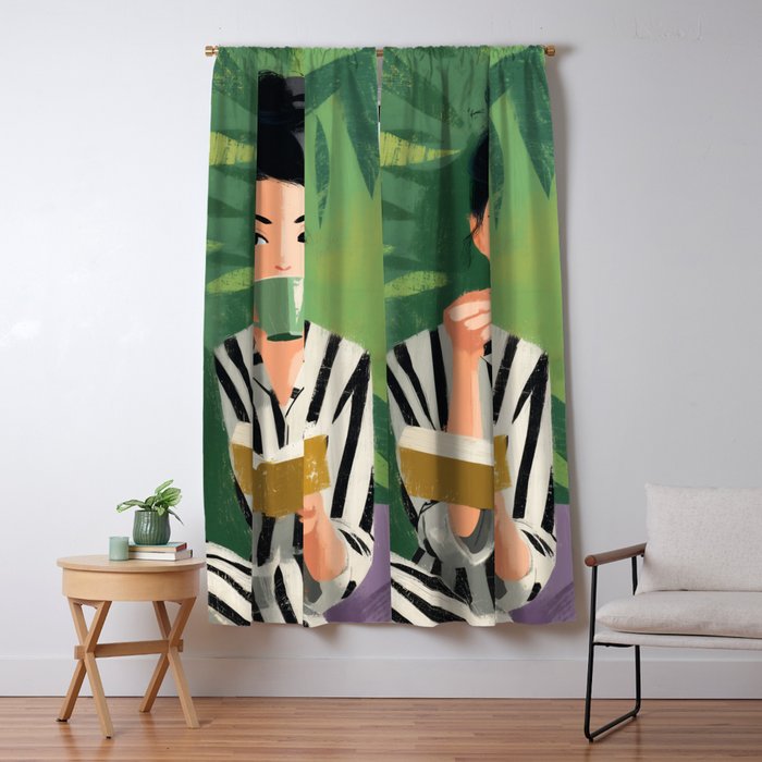 Morning Muse in Stripes Window Curtain Gallery Image 1