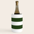 Large Dark Forest Green and White Cabana Tent Stripes Wine Chiller Gallery Image 2