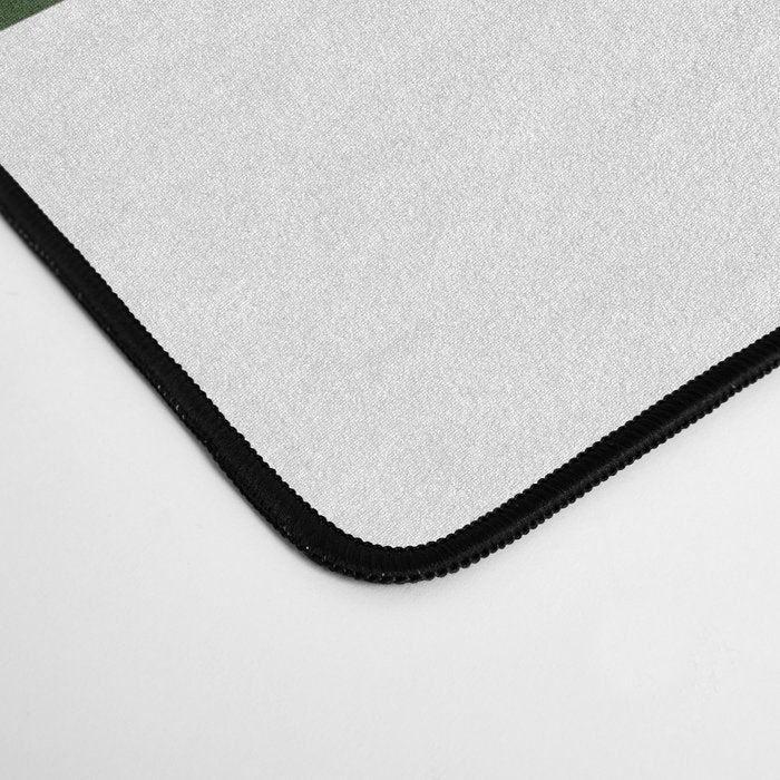 Large Dark Forest Green and White Cabana Tent Stripes Desk Mat Gallery Image 4