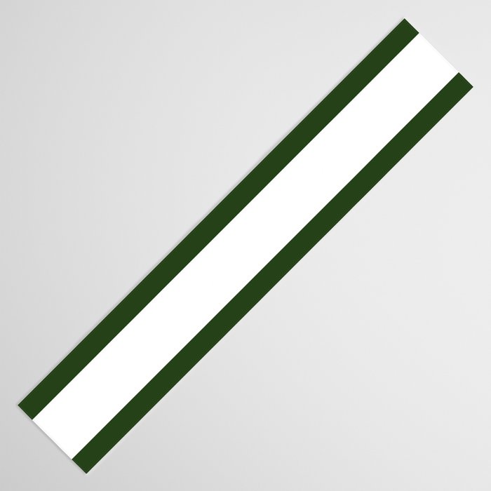 Large Dark Forest Green and White Cabana Tent Stripes Table Runner Gallery Image 3