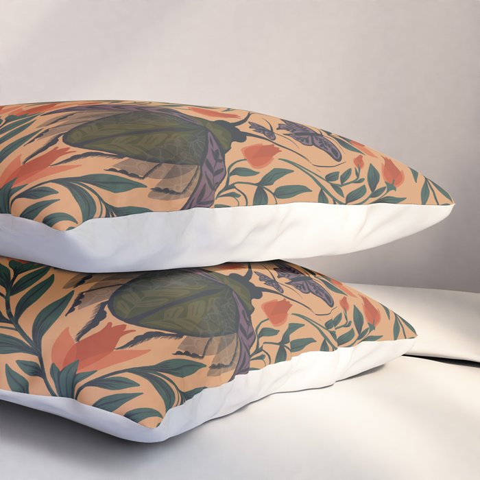 Beetle and Butterfly Botanical Design Pillow Sham Gallery Image 3