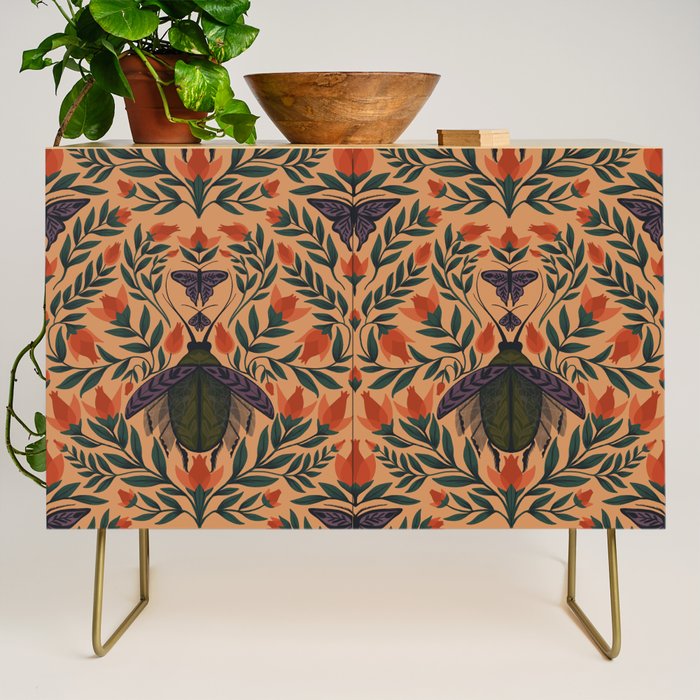 Beetle and Butterfly Botanical Design Credenza Gallery Image 1