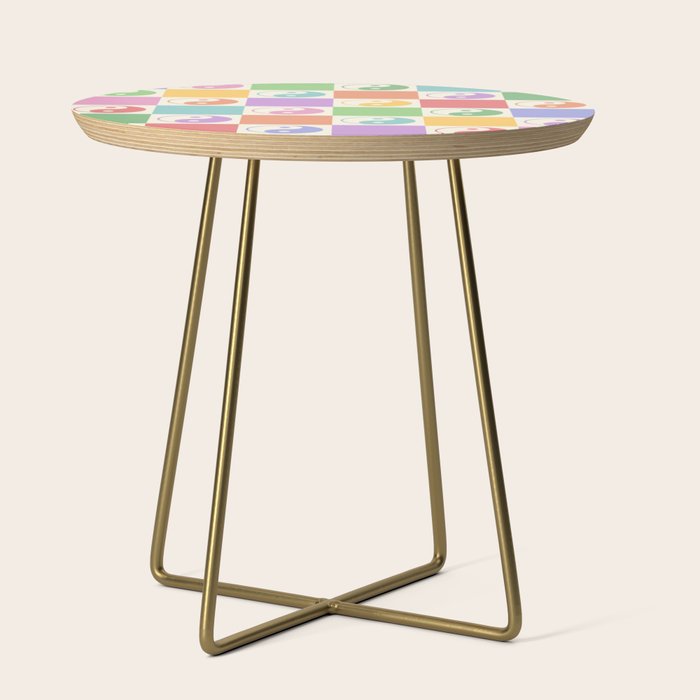Colorful Yin Yang Checkered Pattern Side Table Gallery Image 1