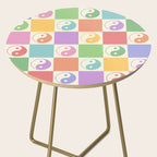 Colorful Yin Yang Checkered Pattern Side Table Gallery Image 2