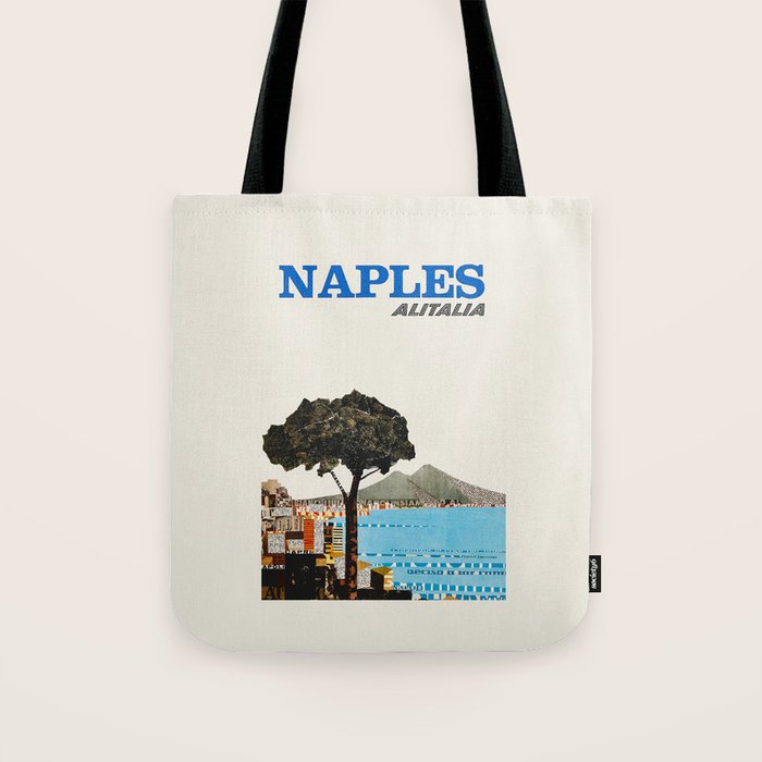 Naples Vintage Travel Poster, 1960s Tote Bag Gallery Image 1