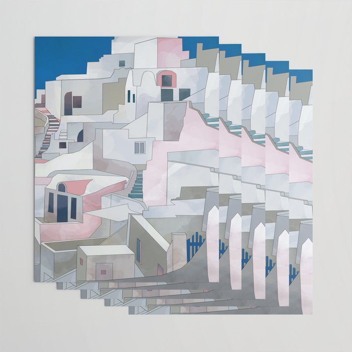 greece houses santorini Wrapping Paper Gallery Image 3