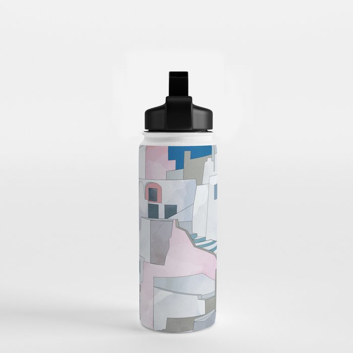 greece houses santorini Water Bottle Gallery Image 2