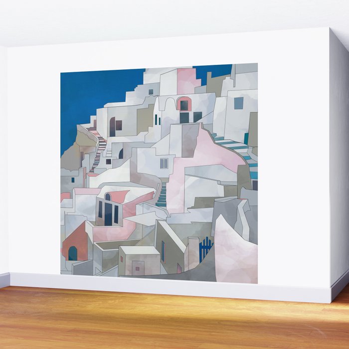 greece houses santorini Wall Mural Gallery Image 2
