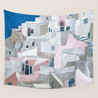 greece houses santorini Wall Tapestry Gallery Image 4