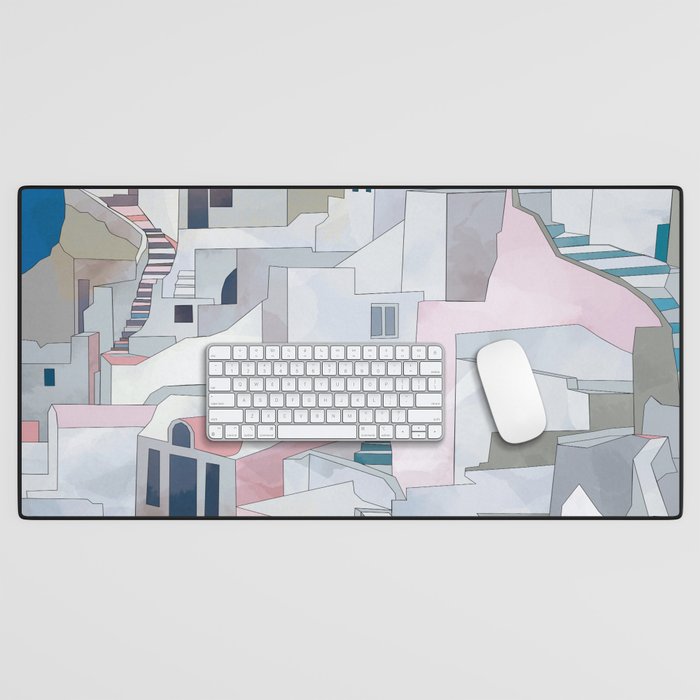 greece houses santorini Desk Mat Gallery Image 1