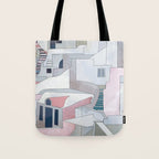 greece houses santorini Tote Bag Gallery Image 1