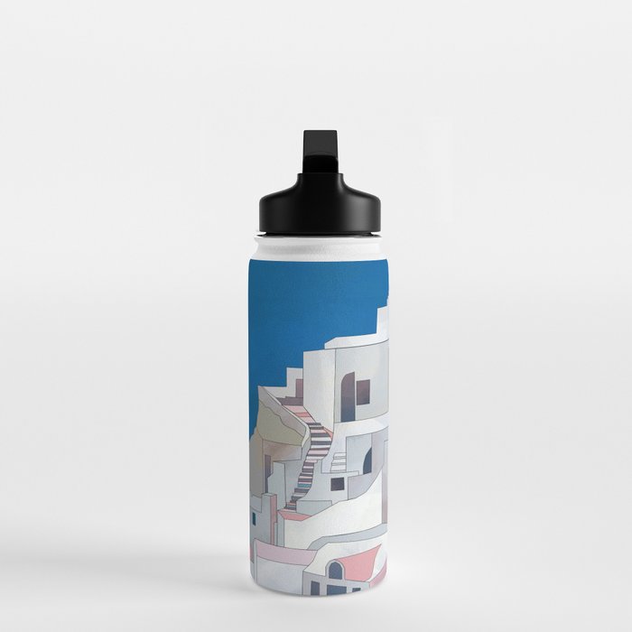 greece houses santorini Water Bottle Gallery Image 3
