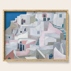 greece houses santorini Serving Tray Gallery Image 1