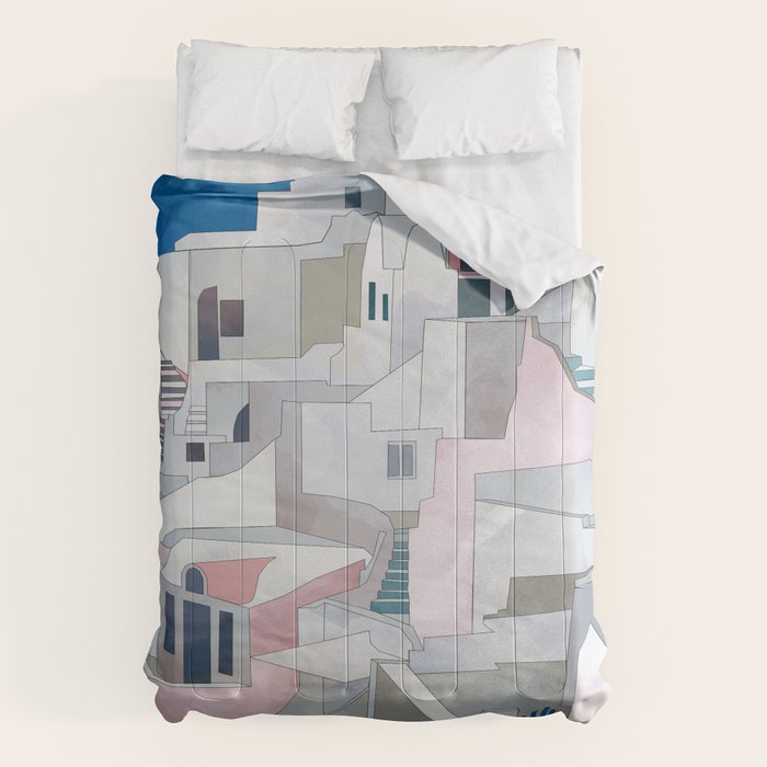 greece houses santorini Comforter Gallery Image 6