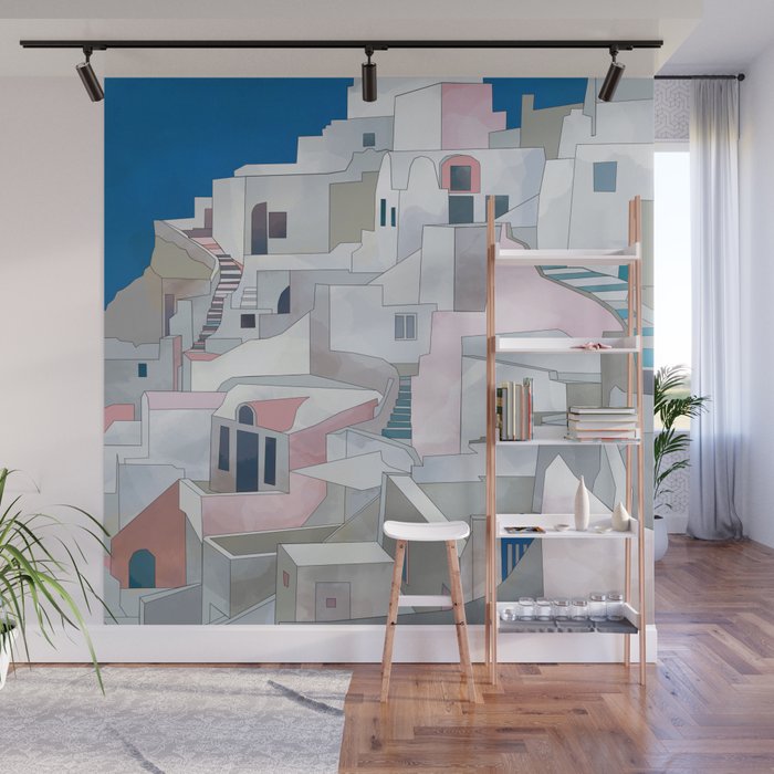 greece houses santorini Wall Mural Gallery Image 1